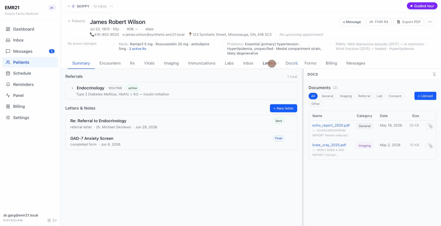 Referral tracker with status and chase follow-up workflow